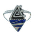 Water Wave Southwestern Silver Lapis Opal Ring Size 8 QX83231